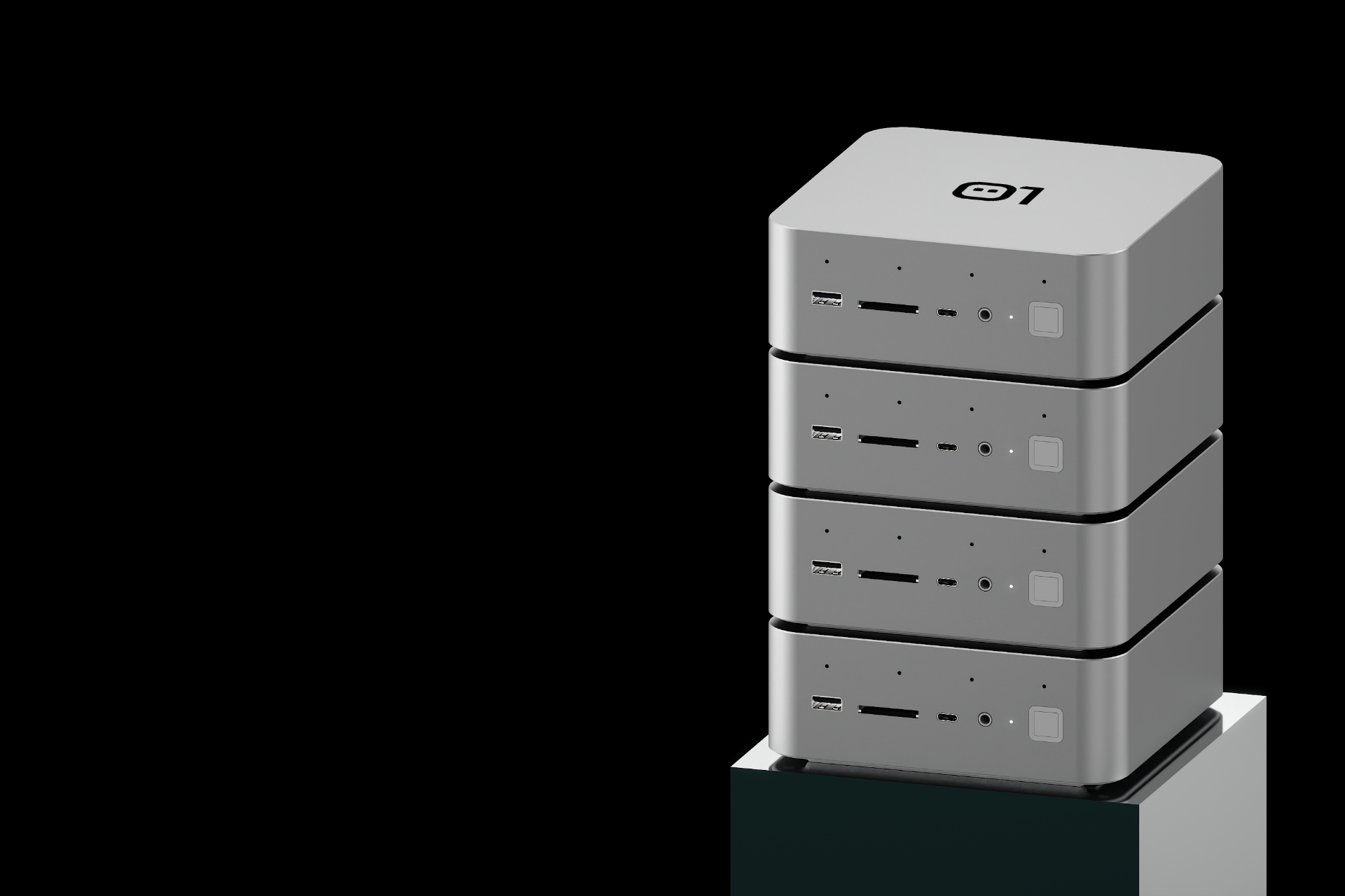Four-node stack · Front